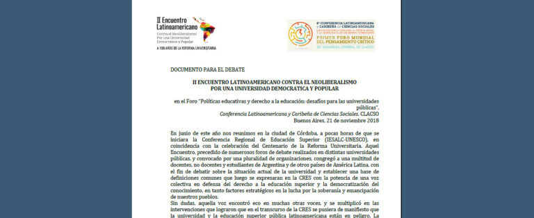 «No hay reforma universitaria sin emancipación social»